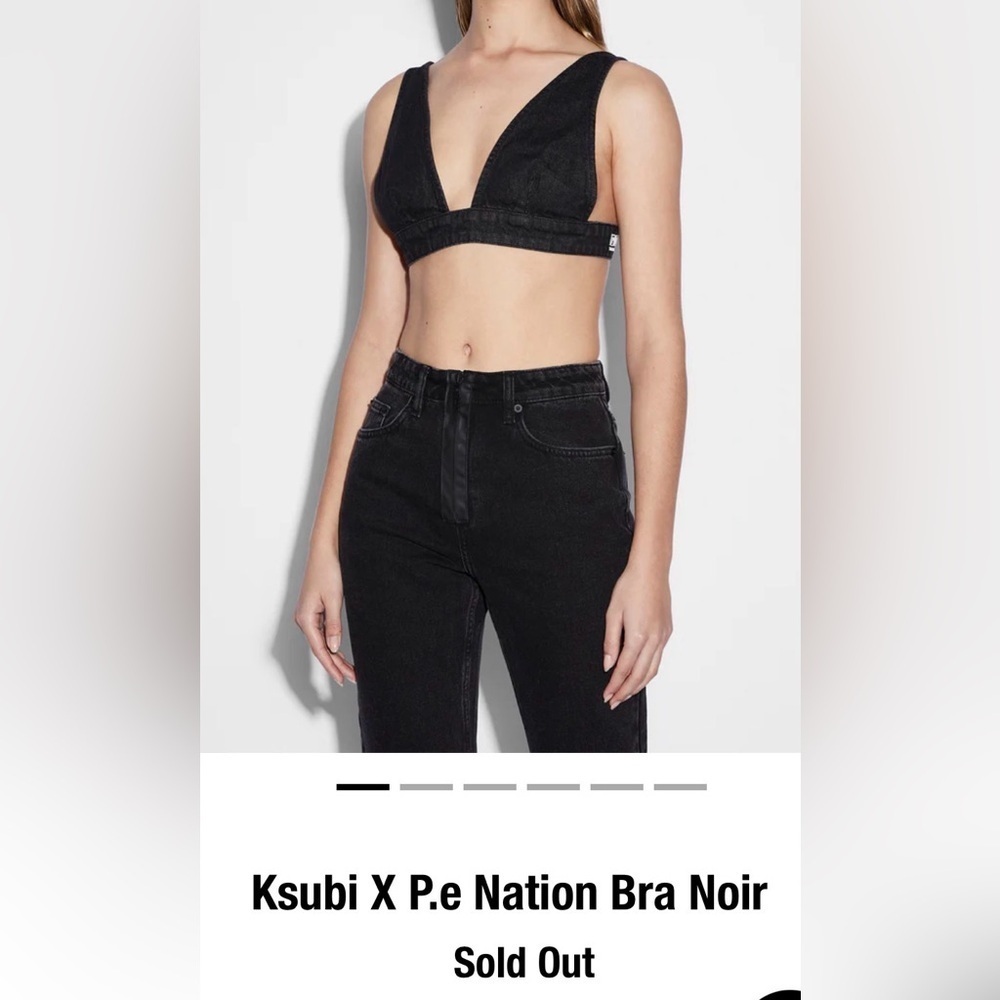 The Ksubi X P.E NATION Bra Noir Small Black denim top